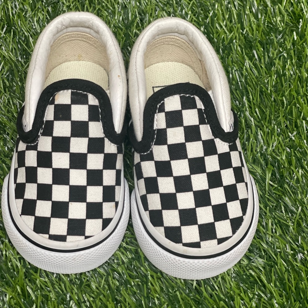 Vans Kids Black and White Checkered Sneakers